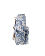 Mochila Kids + Estojo |Florzinhas Azul Claro Grande Matelassado