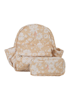 Mochila Kids + Estojo |Florzinhas Amarelo Grande Matelassado