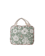 Necessaire 2 Lados |Florzinhas Verde Menta Grande Matelassado + Listrado Rose
