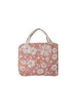 Necessaire 2 Lados |Florzinhas Rose Grande Matelassado + Listrado Amarelo