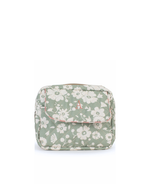 Necessaire 2 Zíperes |Florzinhas Verde Menta Grande Matelassado + Listrado Rose