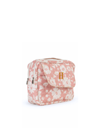 Necessaire 2 Zíperes |Florzinhas Rose Grande Matelassado + Listrado Amarelo
