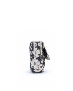 Necessaire 2 Zíperes |Florzinhas Azul Marinho Grande Matelassado + Listrado Azul Claro