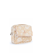 Necessaire 2 Zíperes |Florzinhas Amarelo Grande Matelassado + Listrado Rose