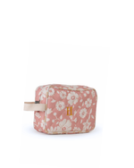 Necessaire Estojo |Florzinhas Rose Grande Matelassado + Listrado Amarelo
