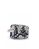 Necessaire Estojo |Florzinhas Azul Marinho Grande Matelassado + Listrado Azul Claro