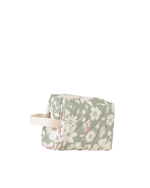 Necessaire Pequena |Florzinhas Verde Menta Grande Matelassado + Listrado Rose