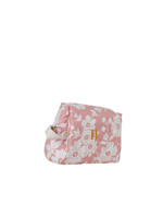 Necessaire Pequena |Florzinhas Rose Grande Matelassado + Listrado Amarelo