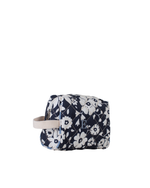 Necessaire Pequena |Florzinhas Azul Marinho Grande Matelassado + Listrado Azul Claro