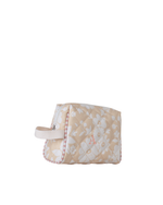 Necessaire Pequena |Florzinhas Amarelo Grande Matelassado + Listrado Rose