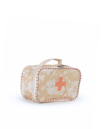 Necessaire Remédios |Florzinhas Amarelo Grande Matelassado + Listrado Rose