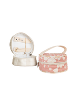 Porta Jóias |Florzinhas Rose Grande Matelassado + Listrado Amarelo