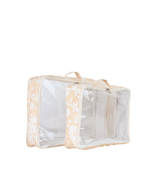 Organizador De Mala | Florzinhas Amarelo Grande Matelassado + Listrado Rose
