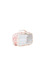 Organizador De Mala | Florzinhas Rose Grande Matelassado + Listrado Amarelo