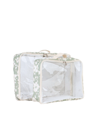 Organizador De Mala | Florzinhas Verde Menta Grande Matelassado + Listrado Rose