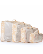 Organizador De Mala | Florzinhas Amarelo Grande Matelassado + Listrado Rose