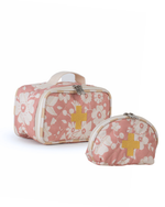 Necessaire Remédios |Florzinhas Rose Grande Matelassado + Listrado Amarelo