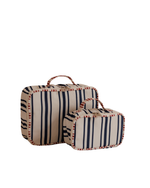 Kit Necessaire Maletinha | Listrado Joaquim Azul Marinho + Listrado Joaquim Vermelho