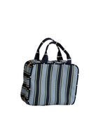 Necessaire 2 Lados | Listrado Joaquim Azul Claro, Azul Marinho E Verde + Listrado Joaquim Cheio Azul Marinho