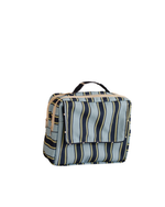 Necessaire 2 Zíperes | Listrado Joaquim Azul Claro, Azul Marinho E Verde + Listrado Joaquim Cheio Azul Marinho