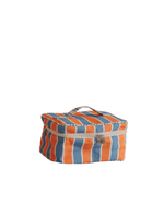 Necessaire Frasqueira | Listrado Joaquim Azul Claro E Laranja + Listrado Joaquim Azul Claro