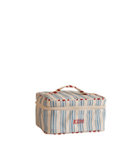 Necessaire Frasqueira | Listrado Joaquim Azul Claro + Listrado Joaquim Vermelho