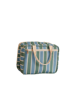 Necessaire Malinha Dupla | Listrado Joaquim Azul Claro E Verde Orvalho + Listrado Joaquim Cheio Verde Orvalho