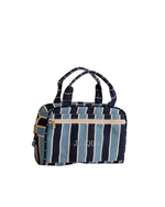 Necessaire Malinha | Listrado Joaquim Azul Claro E Azul Marinho + Listrado Joaquim Cheio Azul Marinho