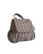 Bolsa Baby Passeio | Listrado Joaquim Azul Claro, Vermelho E Verde Orvalho