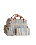 Bolsa Baby | Listrado Joaquim Azul Claro + Listrado Joaquim G Vermelho