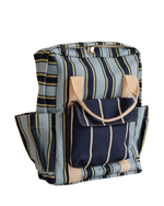 Mochila Adulto | Listrado Joaquim Azul Claro, Azul Marinho E Verde + Listrado Joaquim Cheio Azul Marinho