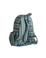 Mochila Kids + Estojo | Listrado Joaquim Azul Claro E Verde Orvalho + Listrado Joaquim Cheio Verde Orvalho