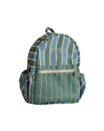 Mochila Kids + Estojo | Listrado Joaquim Azul Claro E Verde Orvalho + Listrado Joaquim Cheio Verde Orvalho