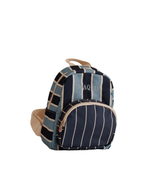 Mochila Petit | Listrado Joaquim Azul Claro E Azul Marinho + Listrado Joaquim Cheio Azul Marinho