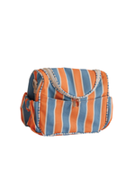 Lancheira Térmica Com Bolsos | Listrado Joaquim Azul Claro E Laranja + Listrado Joaquim Azul Claro