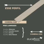 Perfil T Transição Estilo Eucafloor Padrão Cor 08 de 180 cm para Piso Laminado