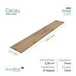 Piso Laminado Eucafloor Prime Click Cacau caixa com 2,36M² Padrão 6, 7 e 17
