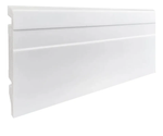 Rodapé Poliestireno 10 cm Branco Slim com Friso – Barra 2,40 m