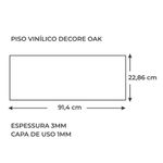 Piso Vinílico Madeira Eucafloor Decore Decapê Oak 3,34m Marrom-claro Rústico