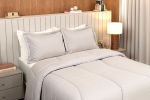 JG. EDREDOM VICHY KING 03 PCS 300 FIOS POL. - BEGE