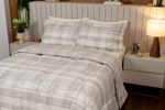 JG. EDREDOM COTTON PRINT QUEEN 03 PCS ALG. - XADREZ