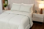JG. EDREDOM COTTON PRINT QUEEN 03 PCS ALG. - LISTRADO VERDE