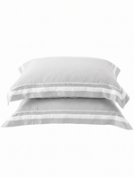 Par de Fronhas Breeze 300 Fios 100% Fibra de Bambu Branco e Cinza