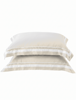 Par de Fronhas Breeze 300 Fios 100% Fibra de Bambu Branco e Bege