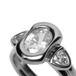 Anel Frame Geométrico - Banho Platina | Geometric Frame Ring - Platinum Plating