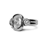 Anel Frame Geométrico - Banho Platina | Geometric Frame Ring - Platinum Plating