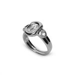 Anel Frame Geométrico - Banho Platina | Geometric Frame Ring - Platinum Plating