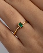 Anel Framed  | Framed Ring - Emerald 