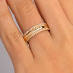 Anel Vereda Cravejado - Diamante Natural | Vereda Pavé Ring - Natural Diamond 