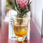 Vaso Oceano Mini 2 Âmbar com Ouro